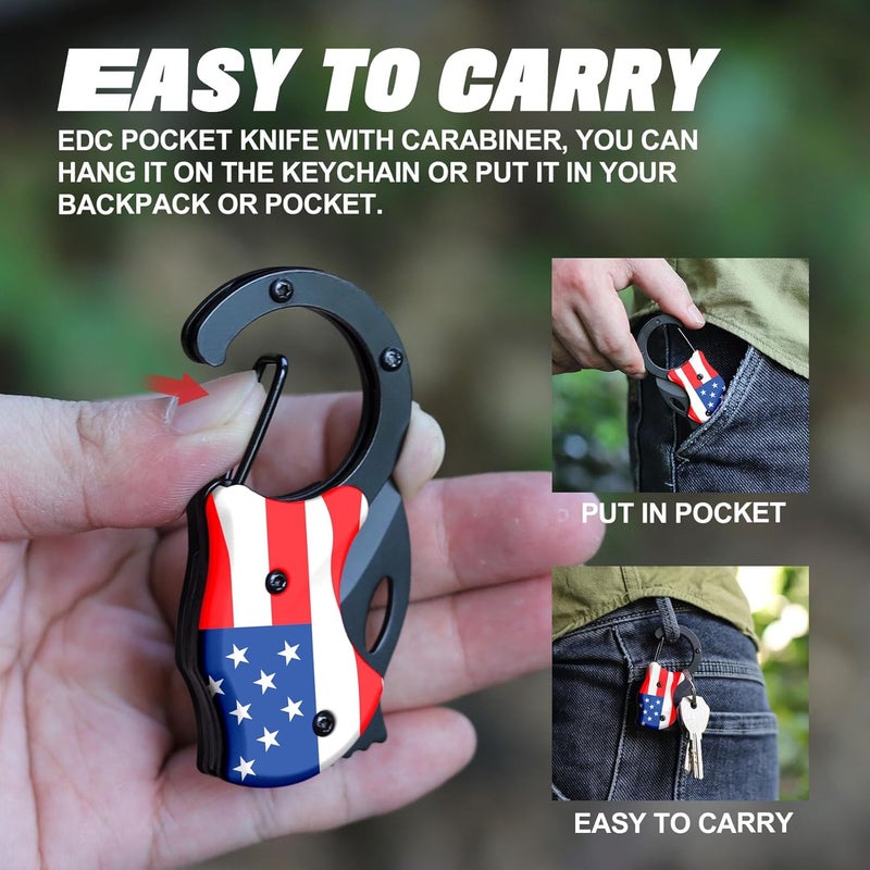 ZAVIT Small Pocket Knife for Men, EDC Folding Knife, Gifts for Men Dad Brother, Gifts ldea for Camping Fishing Hiking, Christmas Birthday Gift, Everyday Carry Knife - Image 4